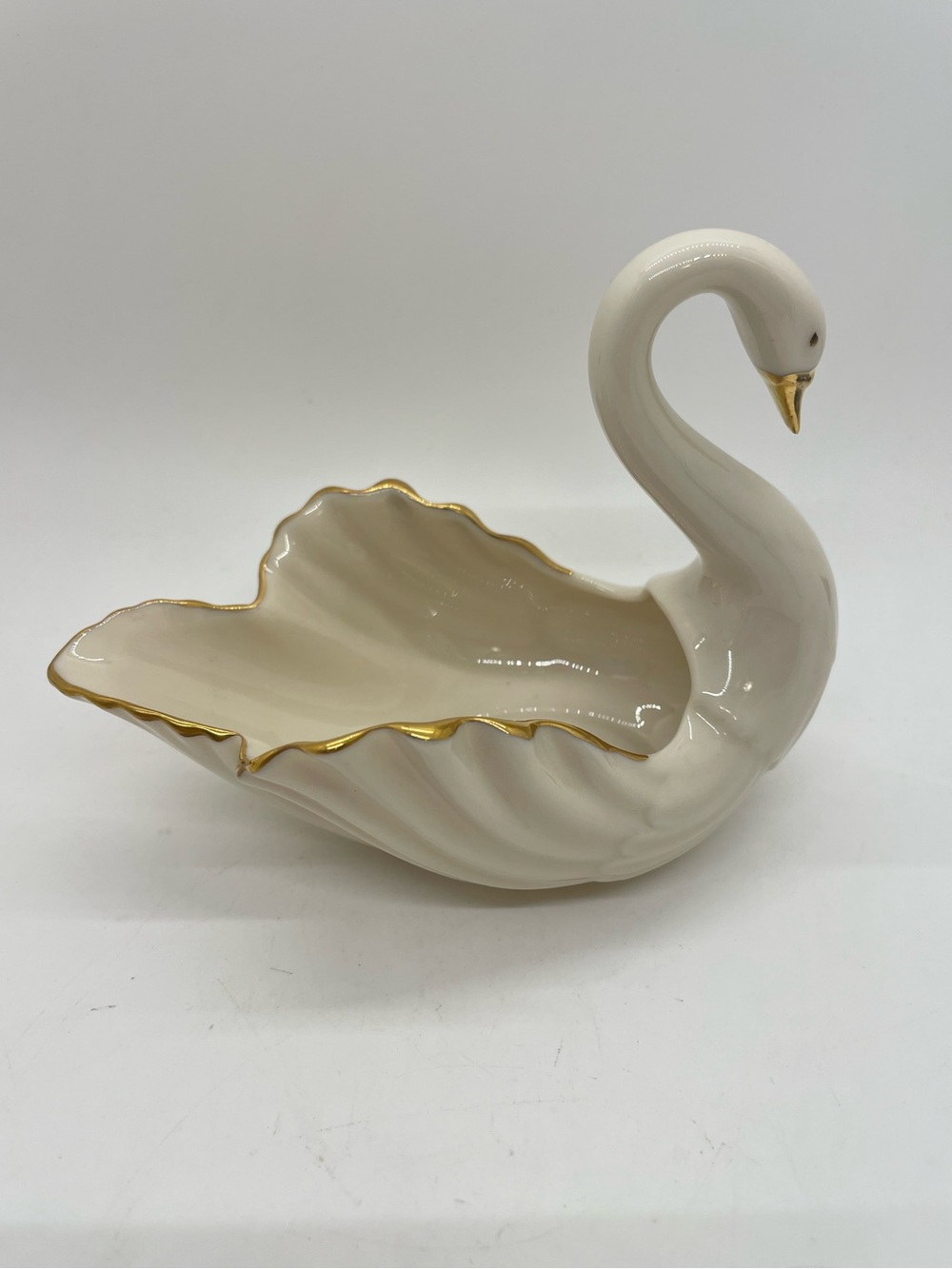 Vintage Lenox China Swan Dish 24k Gold Trim Made In USA 4.75” x 2.75” Wedding